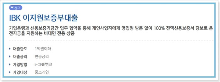 기업은행 신용보증기금 보증서 담보대출 소상공인사업자 지원자격, 조건, 한도, 금리, 필요서류 이지원보증부대출 261 2