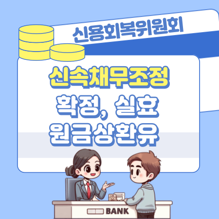 신용회복위원회 신속채무조정 확정, 실효, 원금상환유예, 기간연장, 신청, 지부, 고객상담센터 266 1